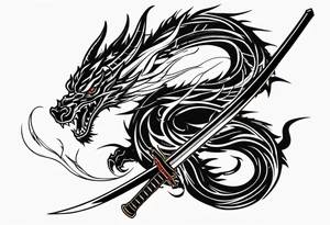 Katana and a dragon tattoo idea