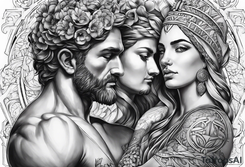 Griechischen Statue mann und frau tattoo idea
