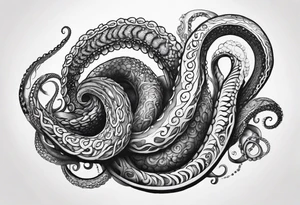 natural real outstretched single tentacle tattoo idea