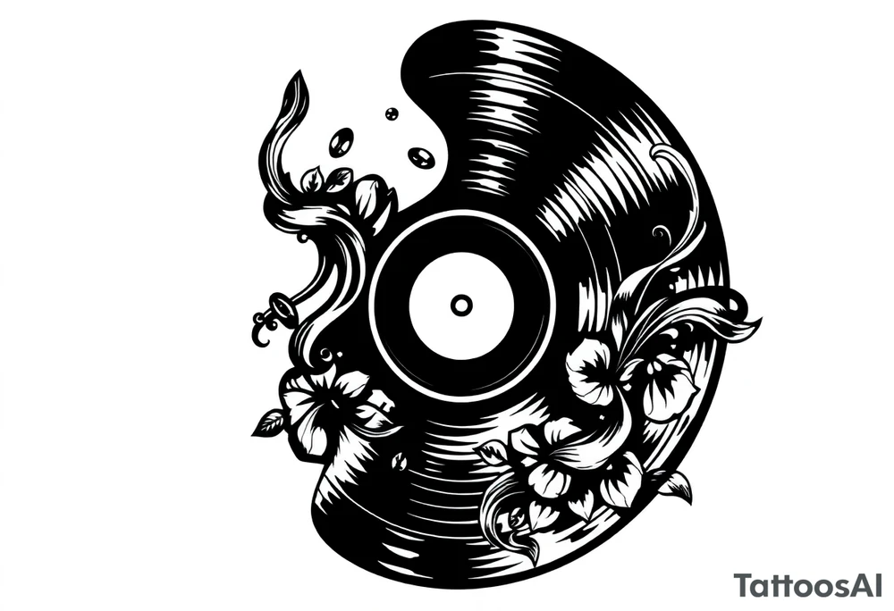 vinyl record tattoo idea