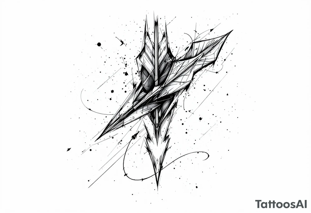 one  arrow  that look down tattoo idea