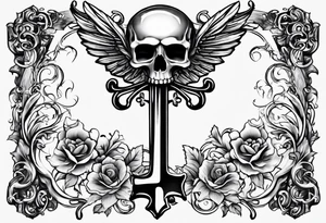 Simple skeleton key for him, incorporate the letter a tattoo idea
