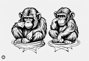 3 wise monkeys+hear no evil see no evil tell no evil+vertical tattoo idea