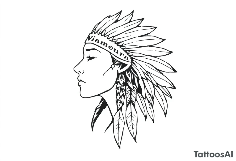 Female Native American tattoo idea