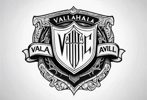 Valhalla  steps round 
 shield sword tattoo idea