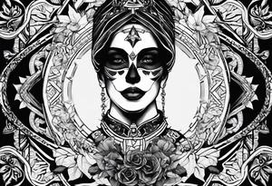 stoicism with references to death, time fate, life, and love. tattoo idea
