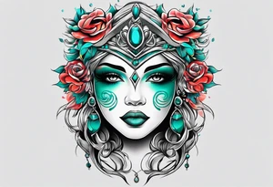 The name Drew with teal tattoo idea