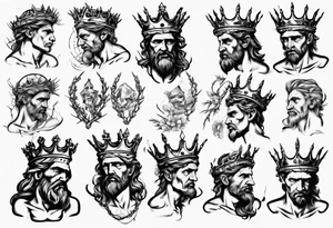 Bust of David with crown of thorns tattoo idea