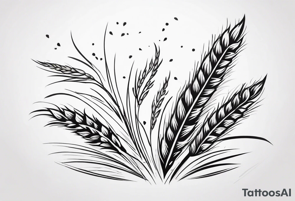 need a shape of a wheat spike and inside it write
(ستملأ الوادي سنابل…) tattoo idea