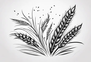 need a shape of a wheat spike and inside it write 
(ستملأ الوادي سنابل…) tattoo idea