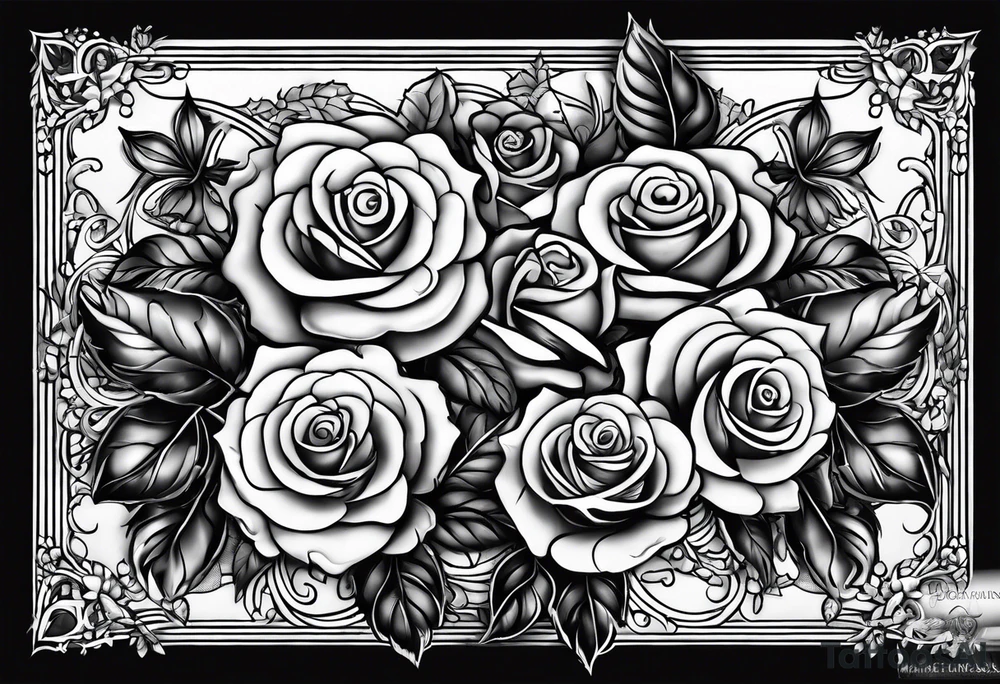 My moms name "Victoria" with roses surrounding it tattoo idea