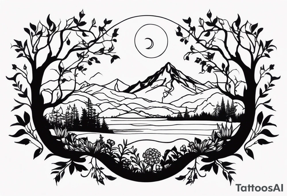 Nature Silhouette tattoo idea