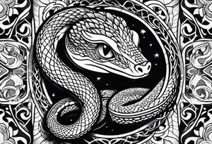 Neo traditional snake tattoo idea
