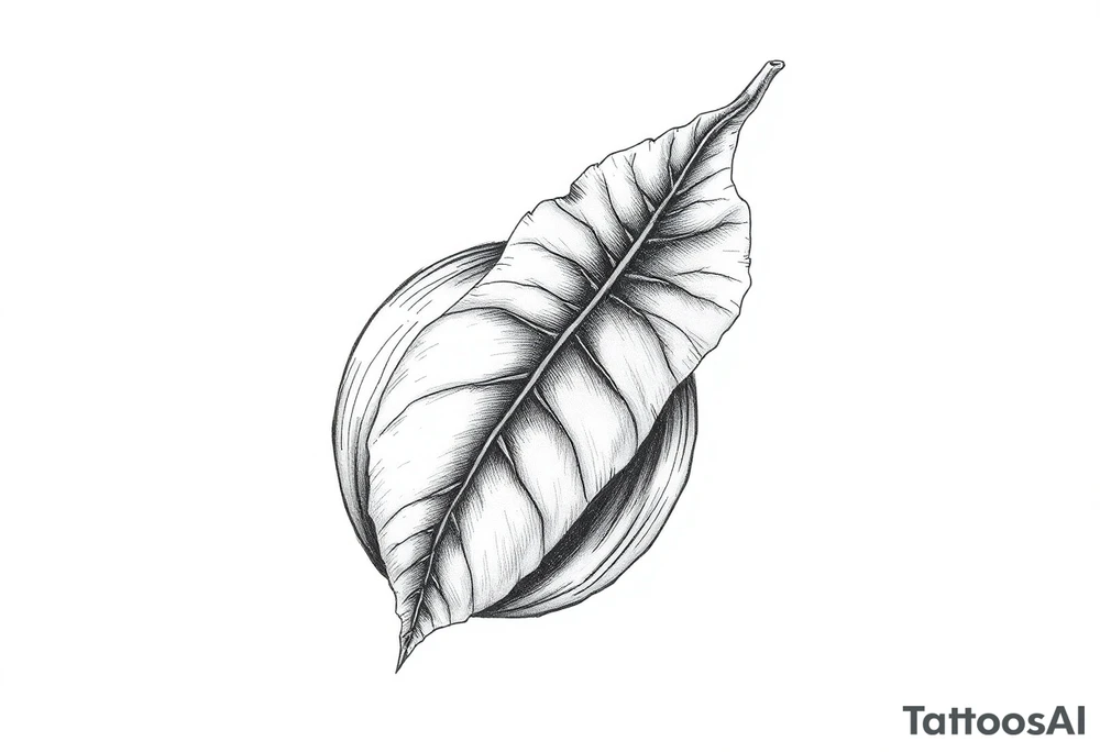 A hazelnut with leave tattoo idea