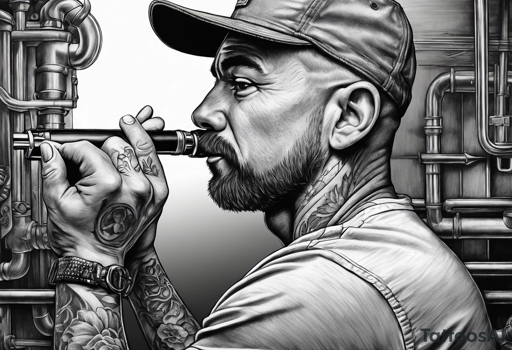 pipe layer, work hard, tattoo idea