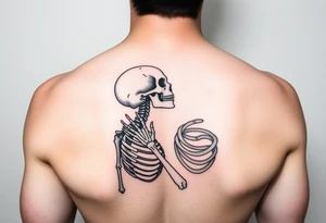 A lady passionately kissing a skeleton tattoo idea