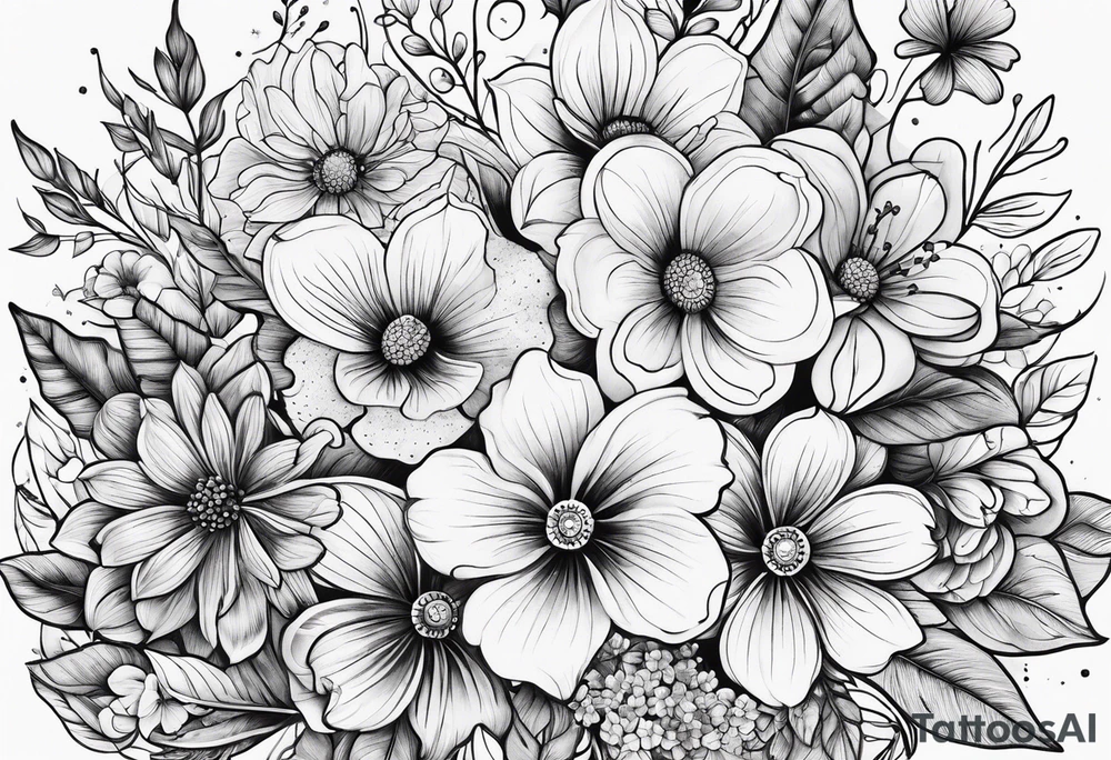 Tiny florals tattoo idea