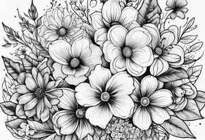 Tiny florals tattoo idea