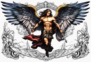 forearm sleeve of michael the archangel tattoo idea