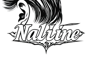 Name cover up behind the ear vertical tattoo idea