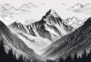 Himalaya mountain range Nepal tattoo idea