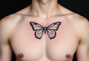 Diamond bow tie butterfly tattoo idea