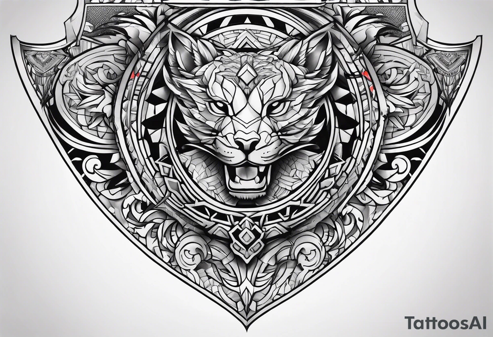 Leg shield tattoo tattoo idea