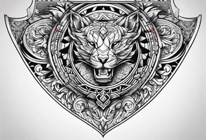 Leg shield tattoo tattoo idea
