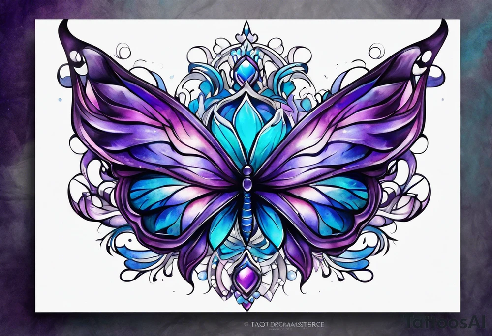 Blue and purple tattoo idea