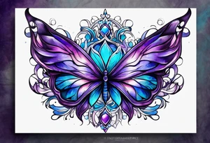 Blue and purple tattoo idea