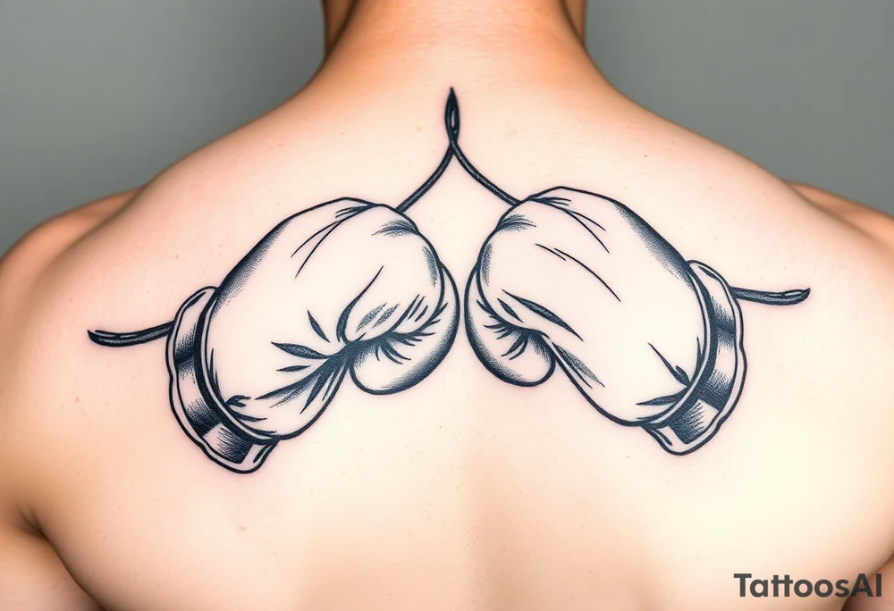 father and daughter boxing gloves tattoo idea