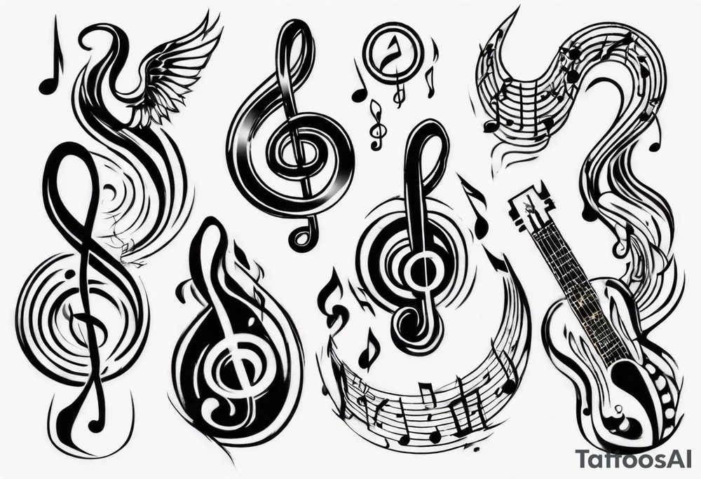 Finding peace in music tattoo idea