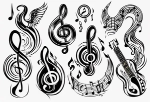 Finding peace in music tattoo idea