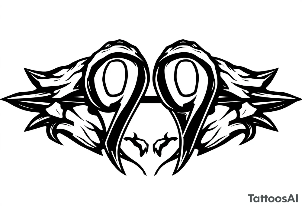 999 symbol for men tattoo idea