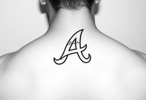 Atlanta Braves letter logo “A” with 3D skyline incorporated in the letter tattoo idea
