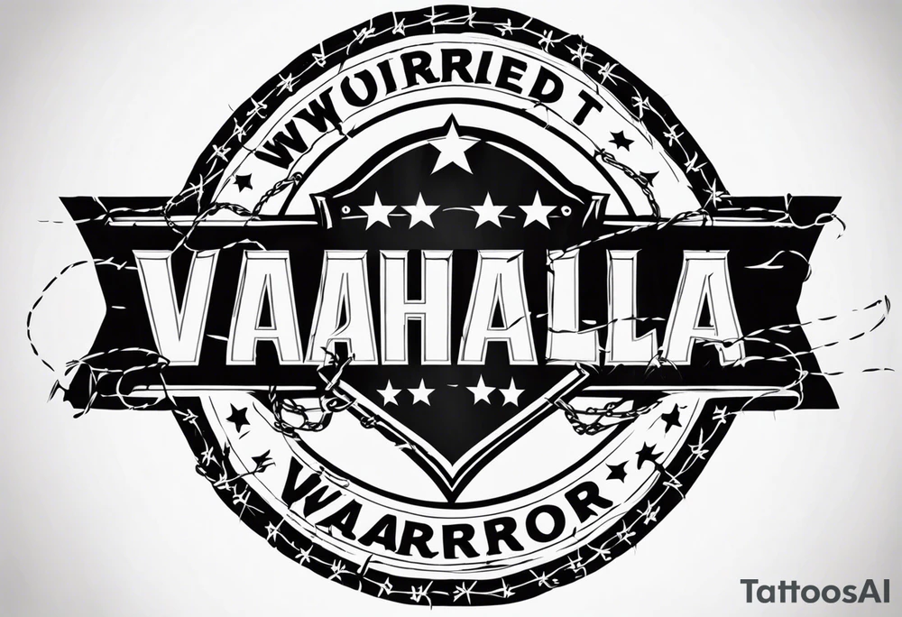 Wounded warrior valhalla shield barb wire tattoo idea
