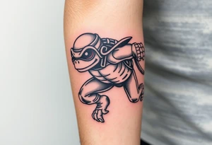 Flying ninja monkey turtle tattoo idea