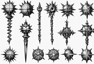 spiked ball mace on a chain tattoo idea