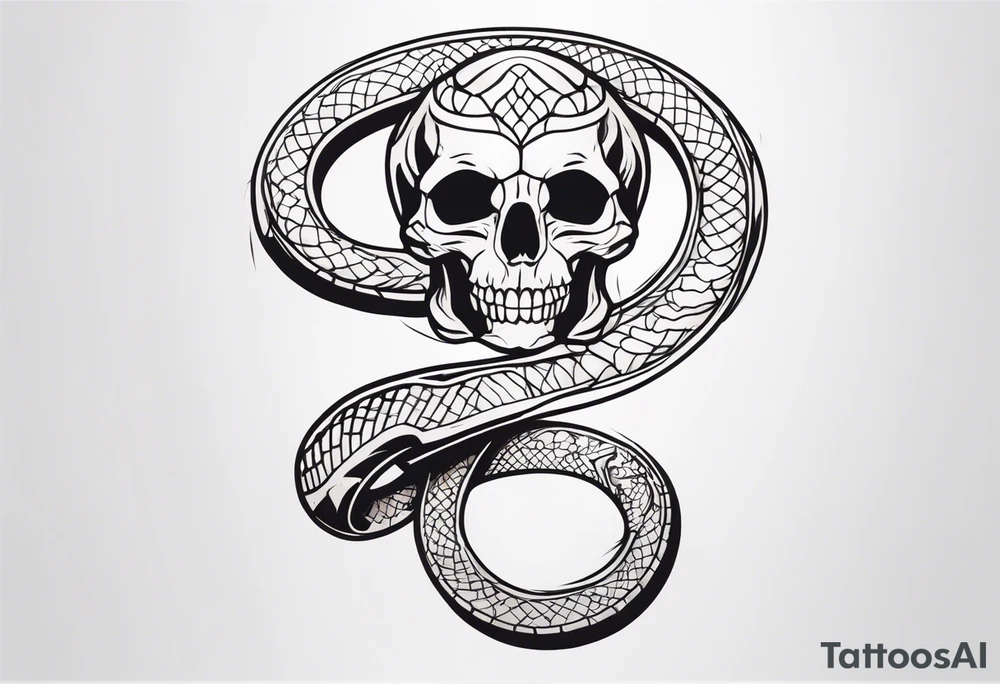 snake skeleton tattoo idea