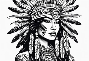 Native American woman tattoo idea