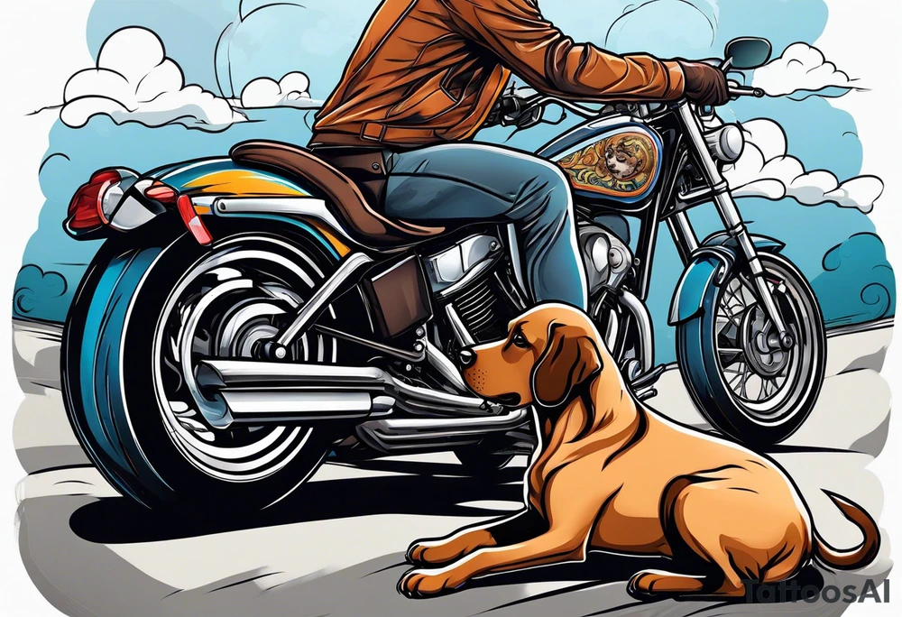 Motorcycle Rider with a puppy dog look tattoo idea