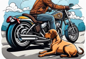 Motorcycle Rider with a puppy dog look tattoo idea