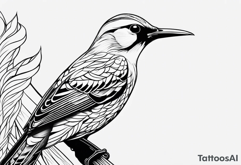 Flicker bird with baby tattoo idea