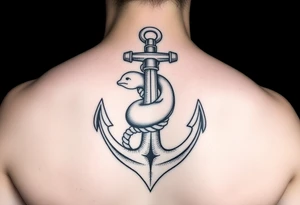 I want an anchor with a weasel intertwined with the anchor instead of rope tattoo idea