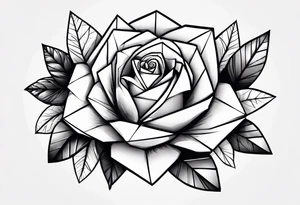 rosa origami con spine intorno tattoo idea