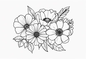 Love is togetherness with November and July birth flowers tattoo idea