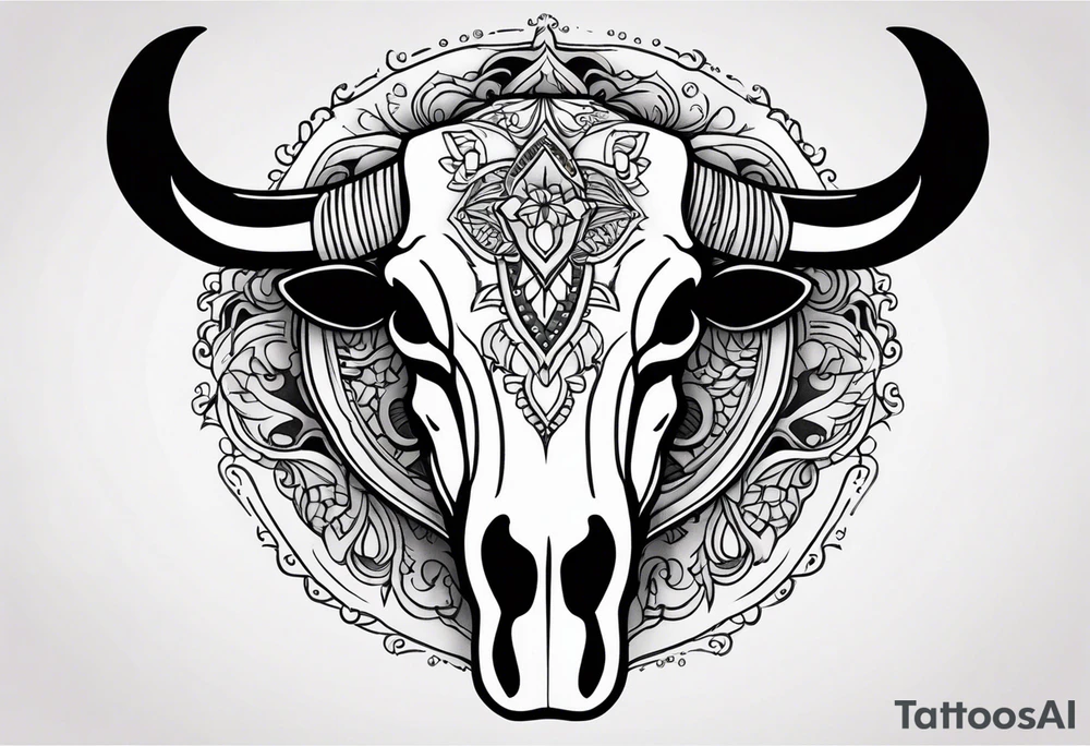Cow skull tattoo idea