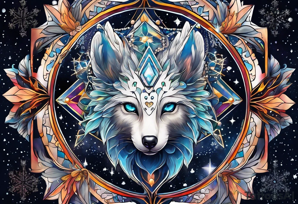 Constellation, animal alien, snowflake tattoo idea