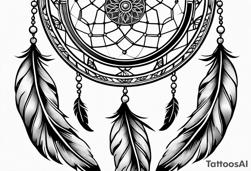 Dream catcher with queen anns lace hanging from the bottom tattoo idea