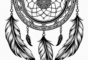 Dream catcher with queen anns lace hanging from the bottom tattoo idea